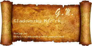 Gladovszky Márk névjegykártya